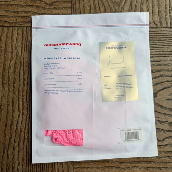 NEW Alexander Wang Sports mesh scoop bra Pink Medium - Picture 1 of 4